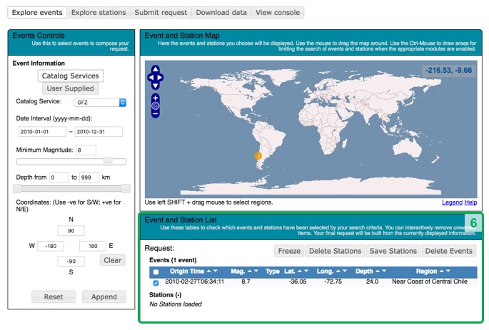 First screen shot for station selection