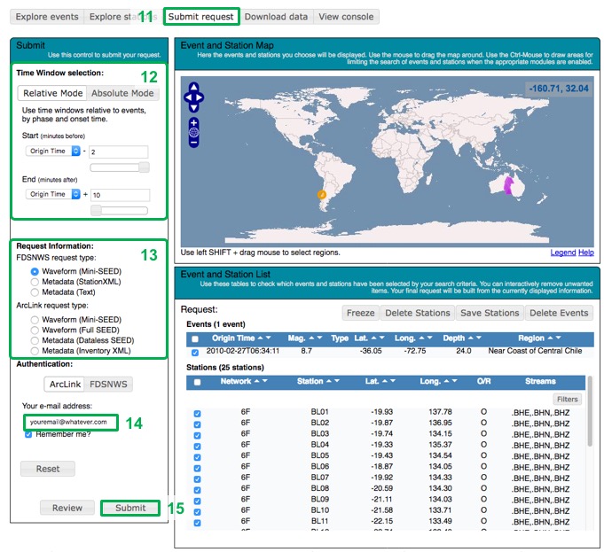 First screen shot for station selection