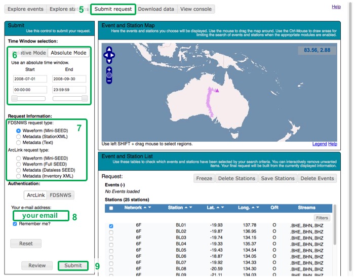 First screen shot for station selection