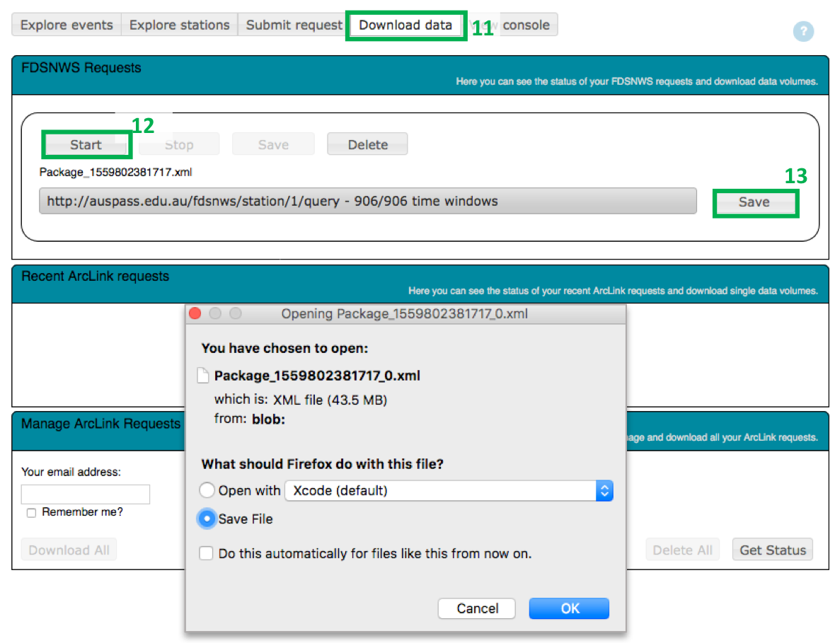 Third screen shot for station selection