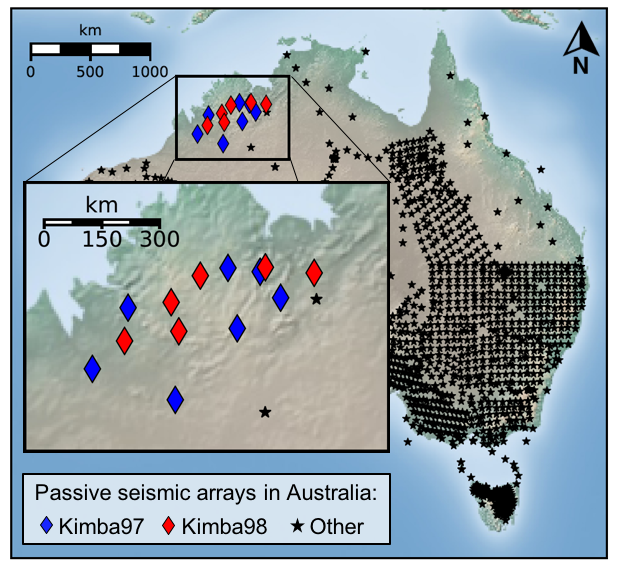 Map of the KIMBA seismic array