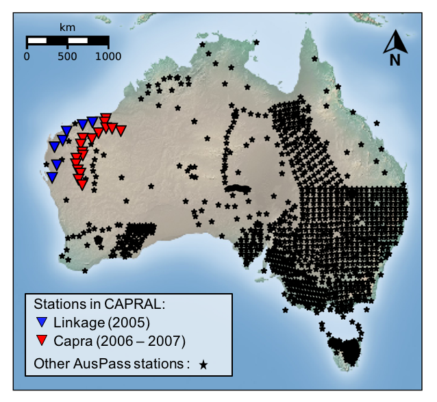 Map of the CAPRAL seismic array
